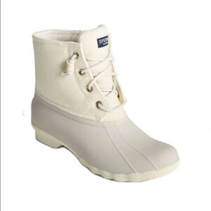 Sperry Women's Saltwater Wool‎ Duck Boot White Size 9.5